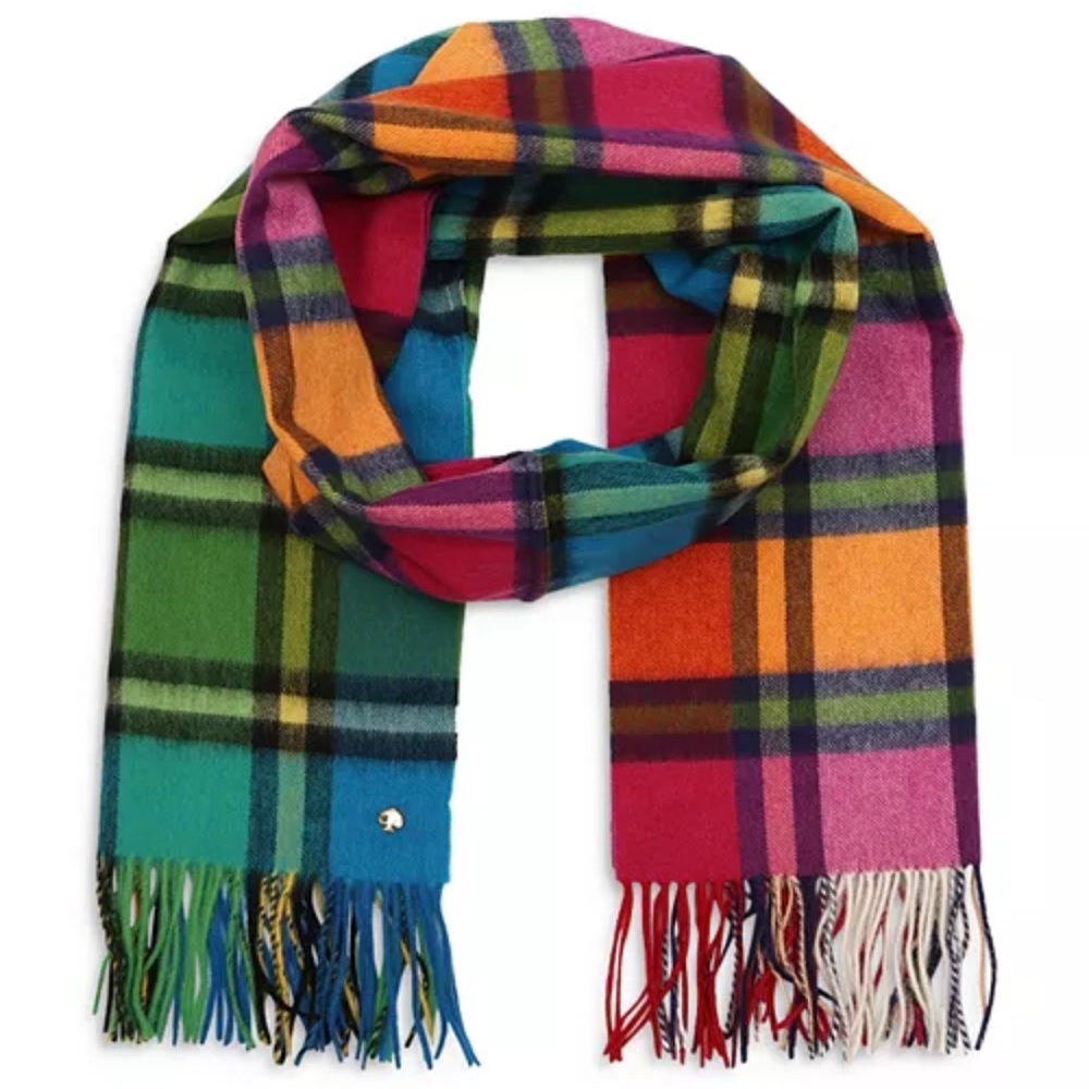 Kate Spade ♠️ Plaid Mix Wool Scarf